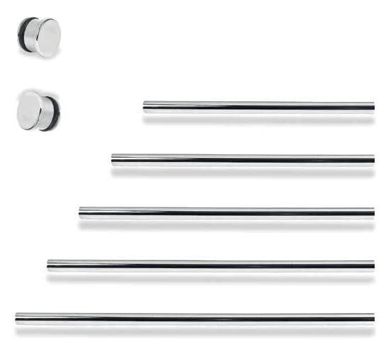 Set Arası Askı Borusu+Tapa  Q16mm 120cm Krom