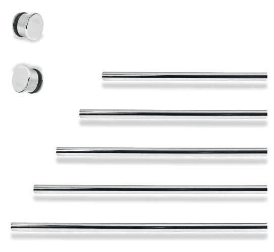 Set Arası Askı Borusu+Tapa  Q16mm 120cm Krom