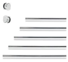 Set Arası Askı Borusu+Tapa  Q16mm 080cm Krom