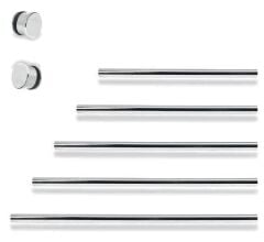 Set Arası Askı Borusu+Tapa  Q16mm 060cm Krom