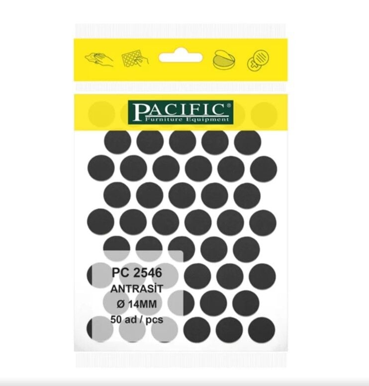 Pvc Yapışkan Tapa 14mm 1Plk=50 Ad Antrasit