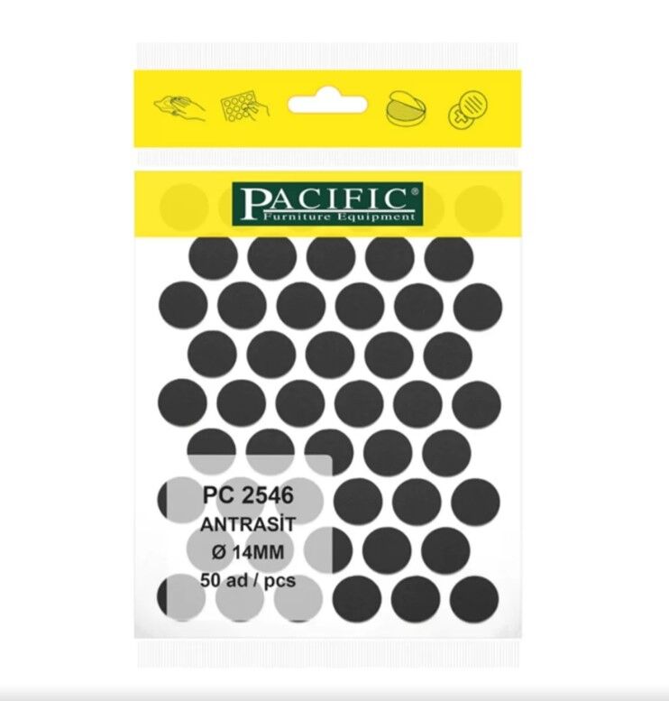 Pvc Yapışkan Tapa 14mm 1Plk=50 Ad Antrasit