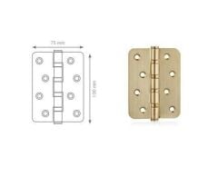 Canex Paslanmaz 10cm Oval Bilyalı Menteşe Mat Altın
