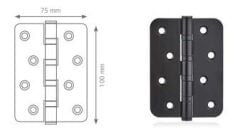 Canex Paslanmaz 10cm Oval Bilyalı Menteşe Siyah