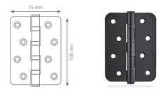 Canex Paslanmaz 10cm Oval Bilyalı Menteşe Siyah
