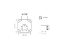 Canex Kare Çekmece Kilit 138-22 Kırma Anahtarlı