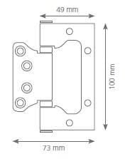 Canex Kelebek Paslanmaz Yönsüz Menteşe 10cm 2mm