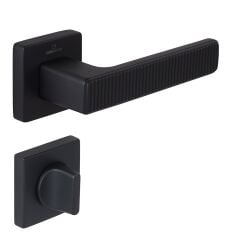 Zipline Root Kapı Kolu Mat Siyah Kare Rozetli Wc