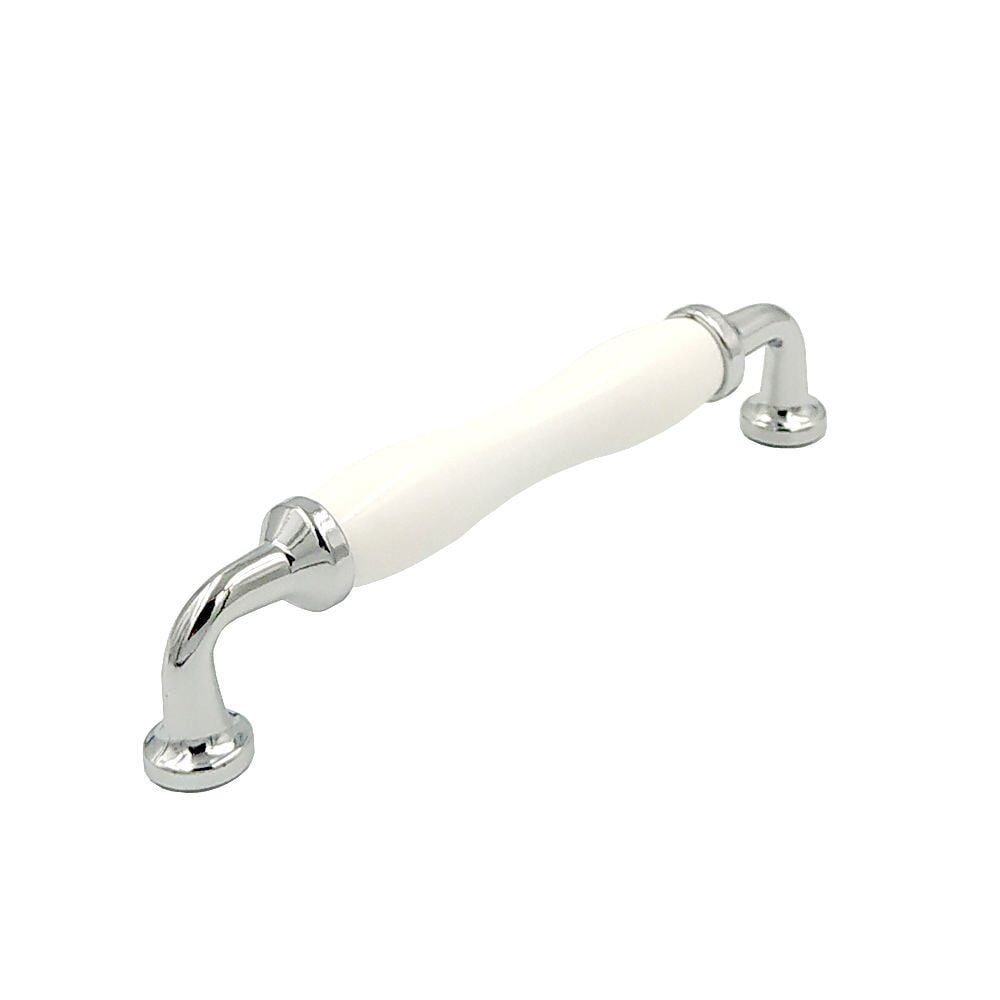 Kulp 128mm Plastik Boğumlu Krom-Beyaz