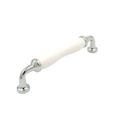 Kulp 128mm Plastik Boğumlu Krom-Beyaz