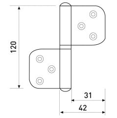 Yüksel Cerman Çelik Yönsüz Menteşe 12cm Saten 2mm