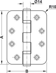Hafele Yangın Dayanımlı Menteşe P.Çelik 102x76x3mm