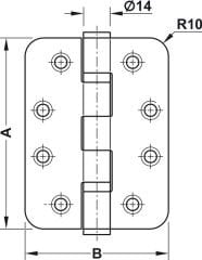 Hafele Yangın Dayanımlı Menteşe P.Çelik 102x76x3mm