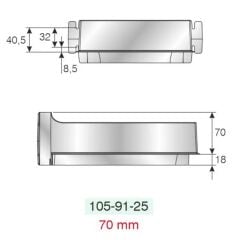 Mesan Köşeli Gider Kapama H:70mm Gri