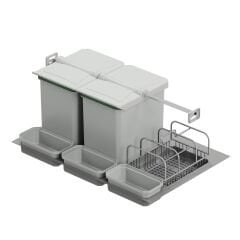 Starax Çöp Kovası Çek. İçi Oto.16+16+1+1+1Lt 90'Lık Modül Gri