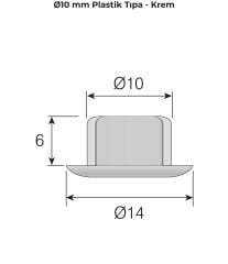 Mesan 10mm Plastik Tıpa Krem (0163)