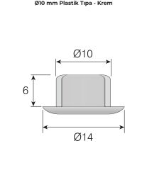 Mesan 10mm Plastik Tıpa Krem (0163)