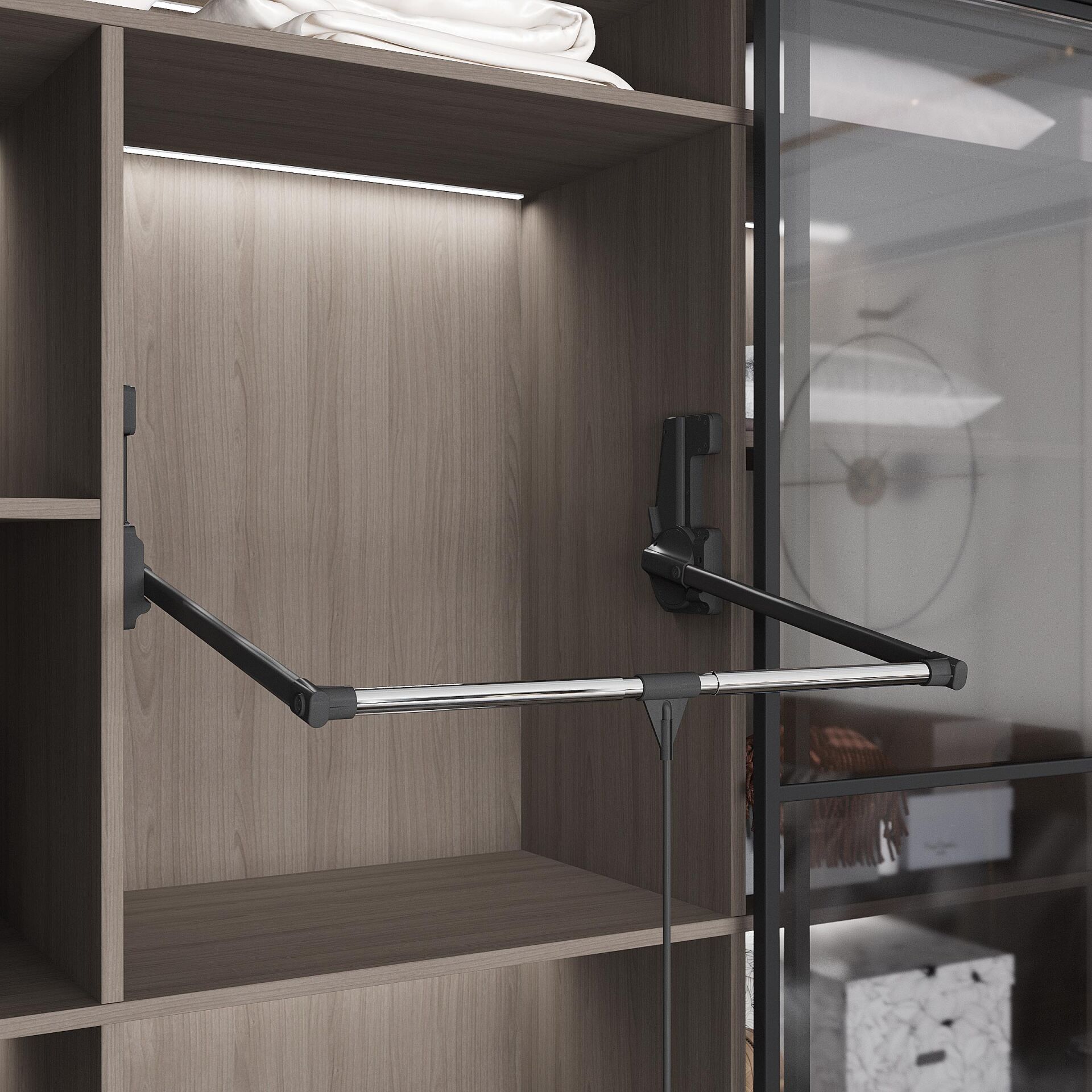 Starax Gardırop Asansörü W:850-1150 15kg Antrasit