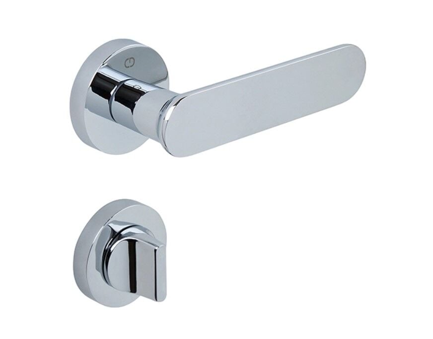 Çebi Ova Kapı Kolu Krom Yuvarlak Rozetli Wc