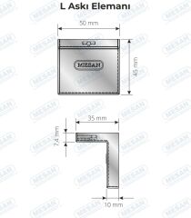 Mesan L Askı Elemanı Krem (0012) (Pk:300)