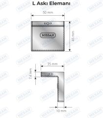 Mesan L Askı Elemanı Gri (0012) (Pk:300)