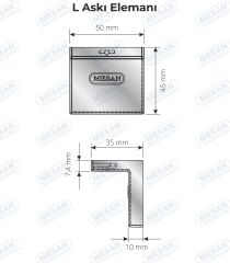 Mesan L Askı Elemanı Gri (0012) (Pk:300)