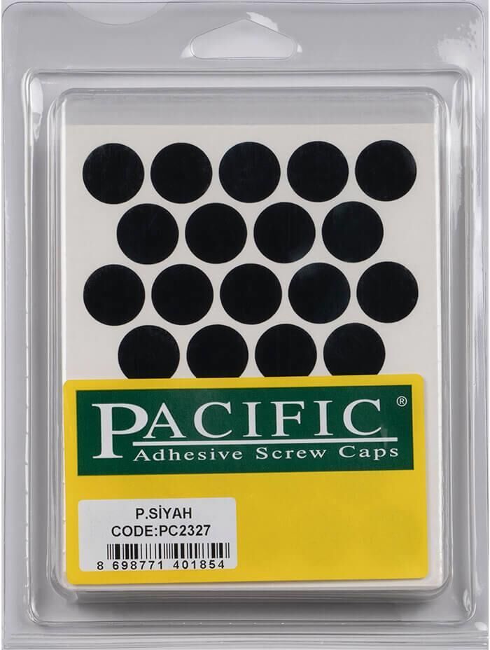 Pvc Yapışkan Tapa 18mm 1Plk=32 Ad Parlak Siyah