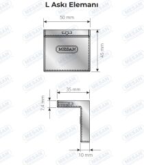 Mesan L Askı Elemanı Beyaz (0012)  (Pk:300)