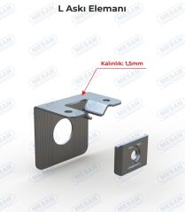 Mesan L Askı Elemanı Beyaz (0012)  (Pk:300)