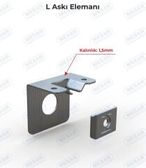 Mesan L Askı Elemanı Beyaz (0012)  (Pk:300)