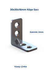 Mesan Köşe Sacı 2mm 16x30x30mm Çinko