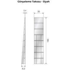 Mesan Plastik Gönyeleme Takozu Siyah (0253)