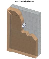 Mesan Ayna Askı Plastiği Beyaz Q:14mm (0032N)