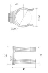 Mesan Baza Klipsi Alüminyum Çiftli Beyaz (Yeni)