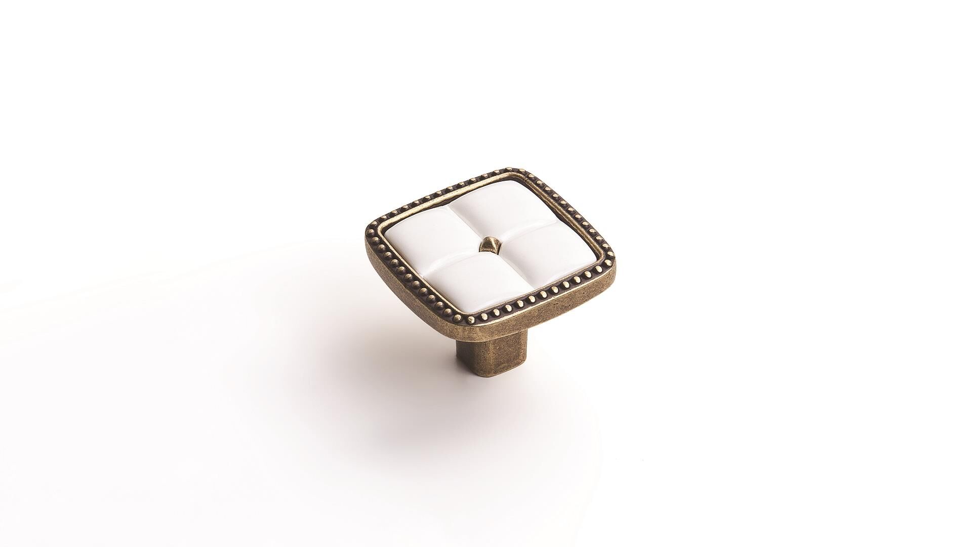 A335025 MP10 PL06 Avangart Düğme Kulp 025mm Antik Bronz-Beyaz