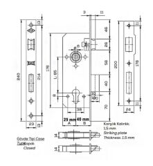 Kale Emniyet Kilidi 45mm Saten