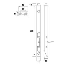 Hafele Sürgü Bolt 02 Siyah 17x200mm