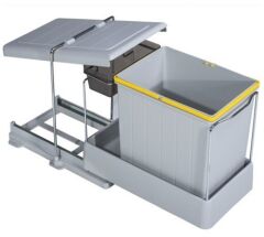 Çöp Kovası Plastik Taşıyıcılı Raylı 40cm 16Lt+1Lt Açık Gri