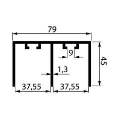 Hafele Easy Soft 80 Üst Ray İkili 3.5m(bs)