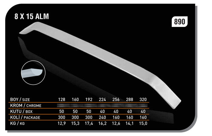 İnce Şahin Kulp 192mm Siyah