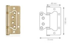 Canex Kelebek Paslanmaz Yönsüz Menteşe 10cm  Mat Altın