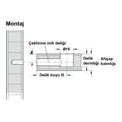 Hafele Minifix Kafa 15x13.2 Nikel