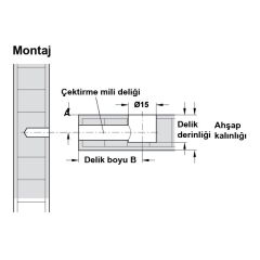 Hafele Minifix Kafa 15x13.2 Nikel