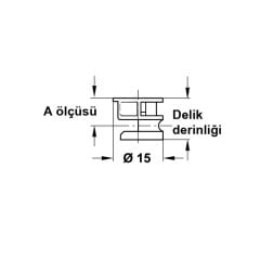 Hafele Minifix Kafa 15x13.2 Nikel