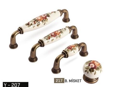 Kulp Yay 128mm Antik Ok.Gül Desenli