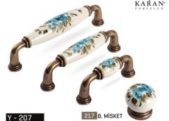 Kulp Yay 128mm Antik Y.Turkuaz Gül