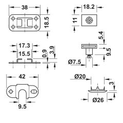 Hafele Merkezi Kilit Econo Seti 19X800mm