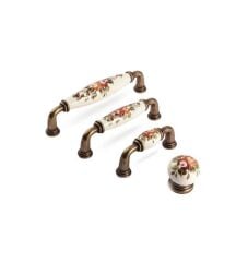 Kulp Kastel 128mm Antik Ok Gül  Desenli