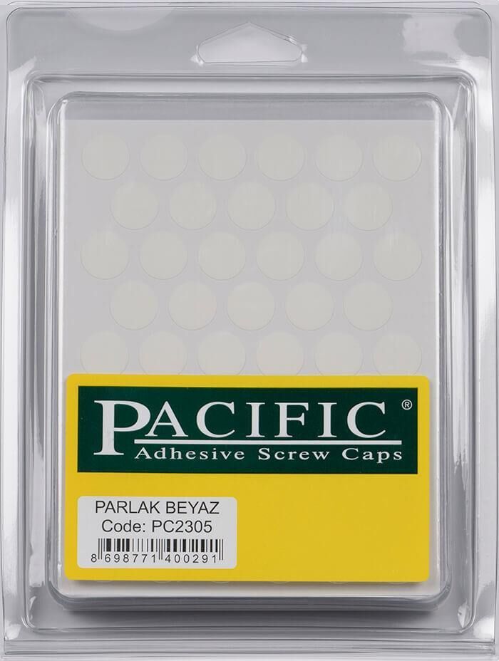 Pvc Yapışkan Tapa 14mm 1Plk=50 Ad Parlak Beyaz