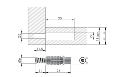 Pad Demontesiz Bağlantı Vidası Yeşil (Sunta İçin) (N)